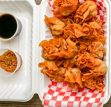Fried pork siomai with chili garlic and soylime